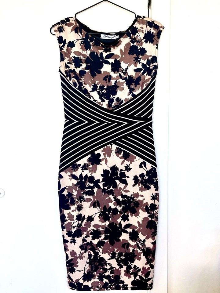 VfEmage Stretch Bodycon Dress - Size S - Fully Lined 