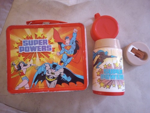 DC Super Powers Lunchbox Complete With Thermos VTG Aladdin 1983 Superman Batman - Picture 3 of 17