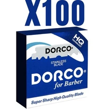100 DORCO Single Edge Razor Blades For Professional Barbers And Traditional... 
