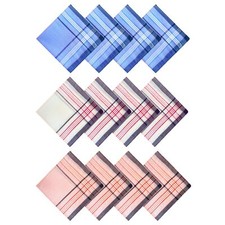 12 Pack Men's Handkerchiefs Classic Handkerchiefs for Men Pocket Square Assor...