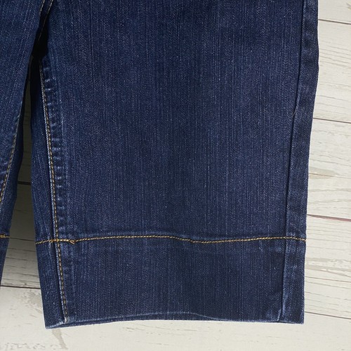 Southpole Denim Shorts Juniors Size 7 Dark Blue Gold Brown Embroidered Pockets - Foto 7 di 12
