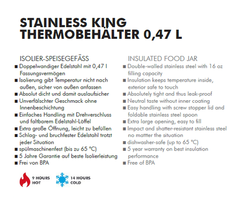 THERMOS Essenbehälter Food Container Food Jar Edelstahl Wiederverwendbar 0,47l - Bild 4 von 11