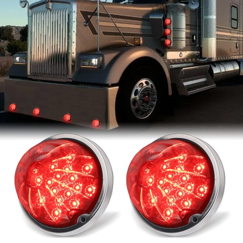 2x Luz LED Sandía Camión Marcador Lateral Señal de Giro Lámpara de Freno DRL Rojo/Blanco - Imagen 6 de 15