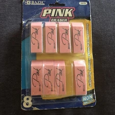 Bazic Pink Eraser 2215 pack of 8 
