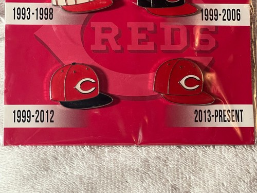 Cincinnati Reds set of 4 enamel pins on field hat caps diff designs PO8804 - Picture 3 of 4