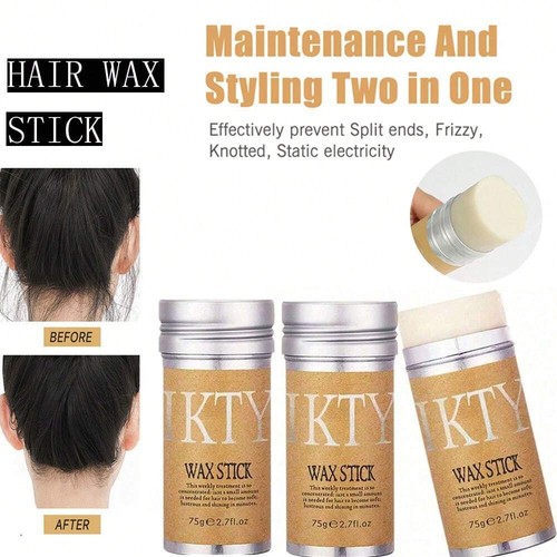 "3pcs Hair Wax Stick, Non-Greasy Styling Pomade, Strong Hold for Neat Hair"