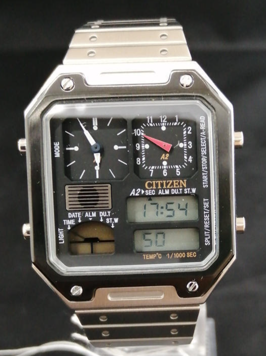 Citizen Men's 33.5mm Stainless Steel Ani-Digi Temp Watch