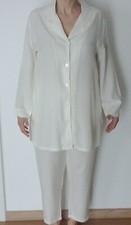 Men's style pajamas in pure silk, cream color.