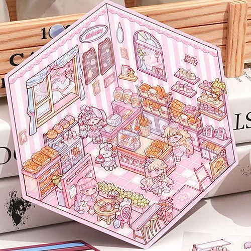 4 Sets DIY 3D House Stickers, Fun Stickers Scene Make Supermarket Your Own J1L7 - Bild 7 von 30