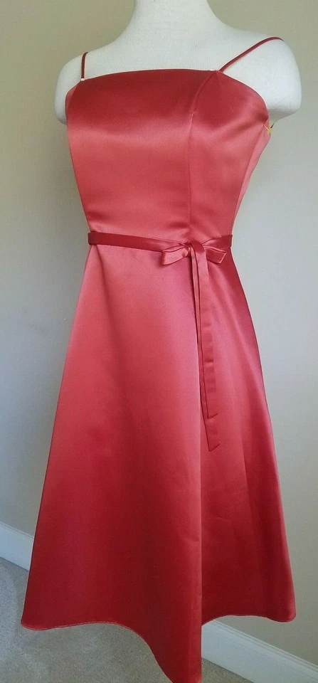 Fiesta Sz S orange terracotta sleeveless lined women high waist prom party dress - Image 2 of 4