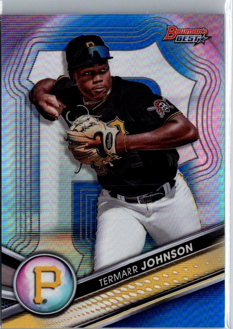 Termarr Johnson 2022 Bowman's Best Blue Refractor /150 RC Pittsburgh Pirates