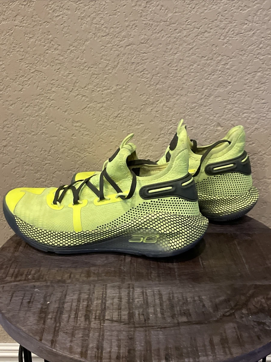 Under Armour Mens Curry 6 3020612 302 Fluorescent Yellow Basketball Shoes Size 8