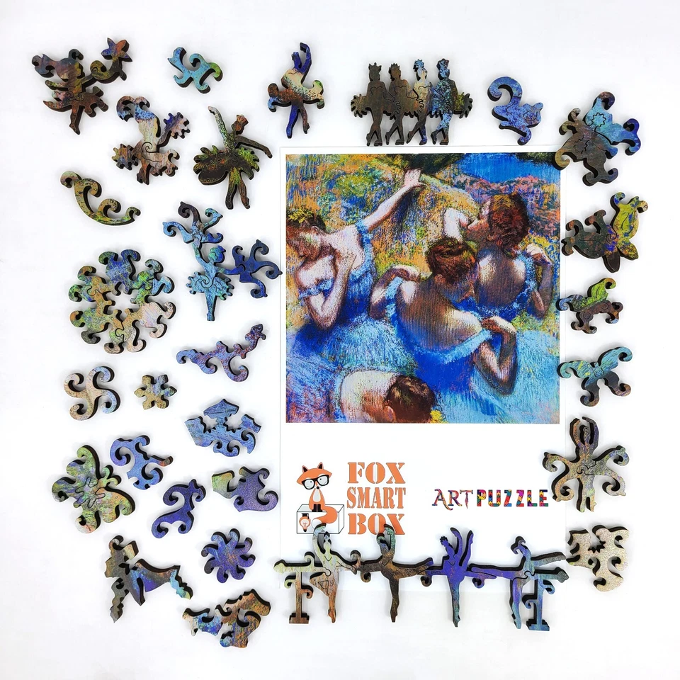 Rompecabezas de madera para adultos de FoxSmartBox - 200 piezas - Bailarines azules Foto 4 de 4