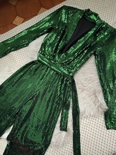 Tuta Intera Verde Glitter Con Dettaglio Cintura