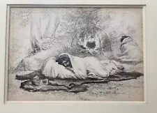 Antique original Jean Leon Gerome Ferris 1863-1930 pen ink drawing sketch art