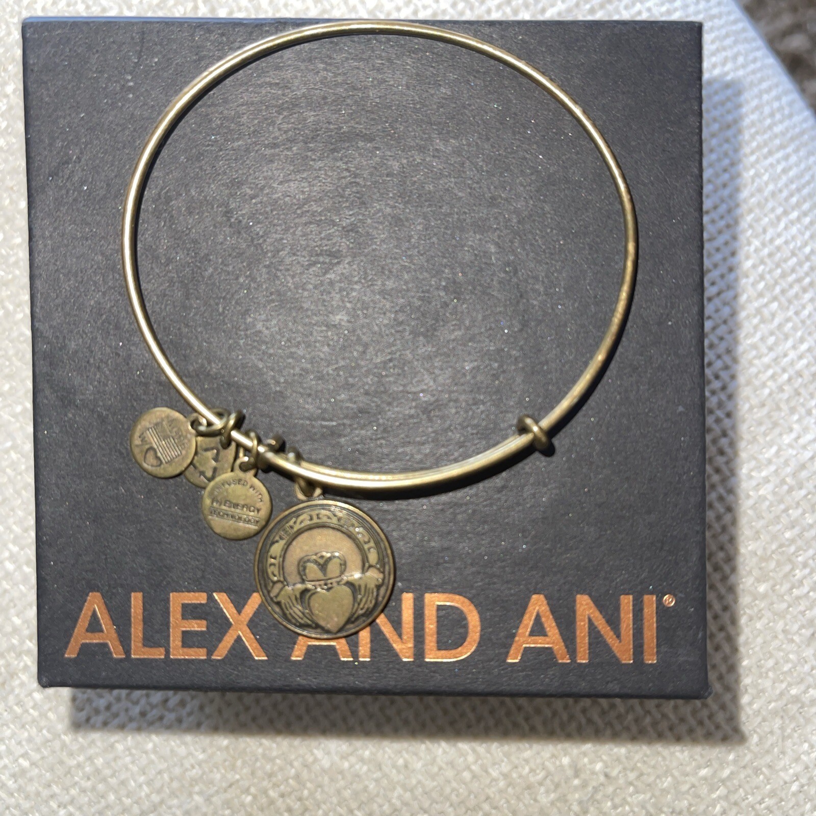 Alex and Ani Charm Bracelet Claddagh Gold