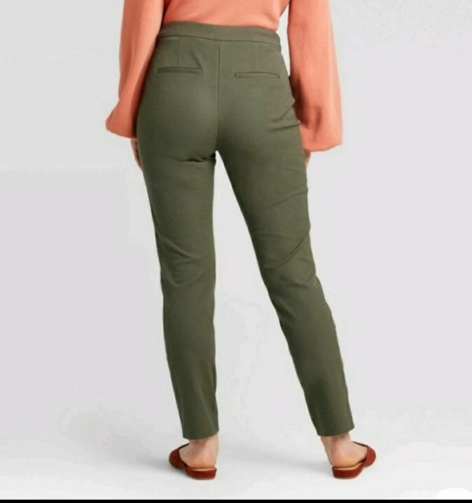 Plus Size Olive Green Classic Pants