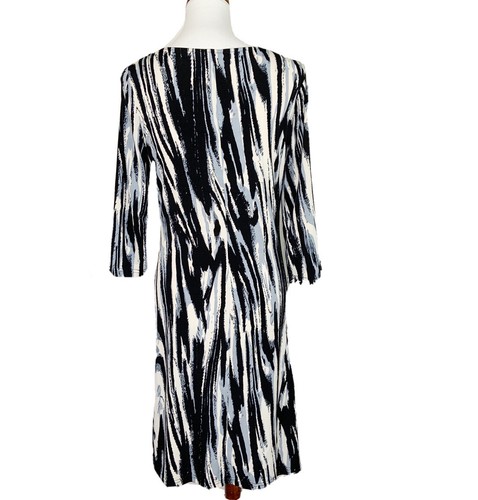 Marc Bouwer Jersey Dress Womens Size Small Ruched Stretch Knit 3/4 Sleeve - Picture 5 of 8