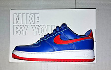BRAND NEW IN BOX AF1 NIKE BY YOU ROYAL BLUE WITH RED ACCENTS & SWOOSH SIZE 9.5