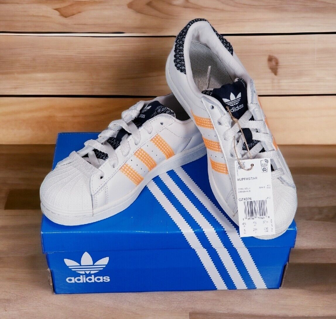 Adidas Originals 3 Stripe Superstar GZ4376 Mens Sz 5 Cloud Adidas Originals 3 Stripe Superstar GZ4376 Mens Sz 5 Cloud