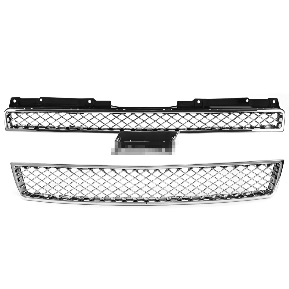 Chrome Grille For Chevy Tahoe/Suburban LTZ 1500 2500 2007-2013 14 Upper Lower Foto 4 de 4