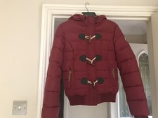 Girls Superdry. Red Double Zip Padded Jacket XS