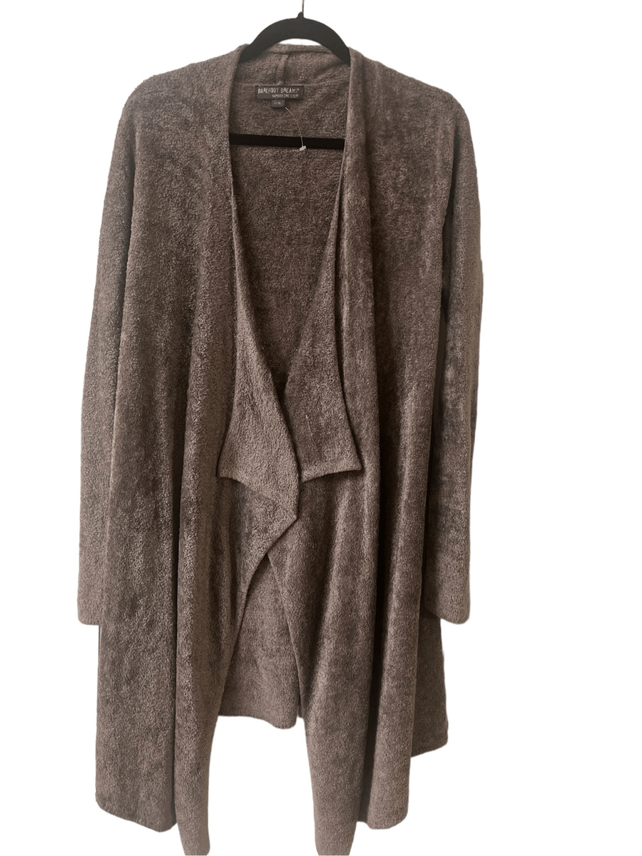 Barefoot Dreams cardigan wrap plum/gray sz L/XL | eBay