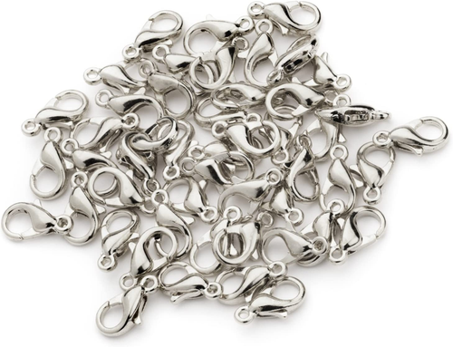 500 Lobster Clasps (12X6) Silver Plated Lobster Claw Clasps Jewelry Making - 第 1/1 張圖片