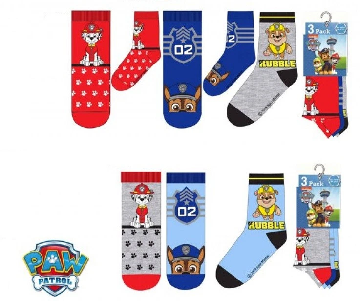 MARKENLOS Paw Patrol Kinder Socken 3´er Pack Auswahl