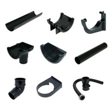 Floplast MiniFlo Half Round Shed Garage Gutter Kit | 2m Black