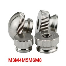 Knurled Thumb Nuts Ni-plated Steel Hand Grip Knobs M3M4M5M6M8 Dome / Flat Head