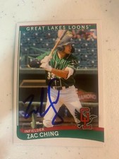 Zac Ching Signed Card 2021 Great Lakes Loon Team Card Got Signed In Person