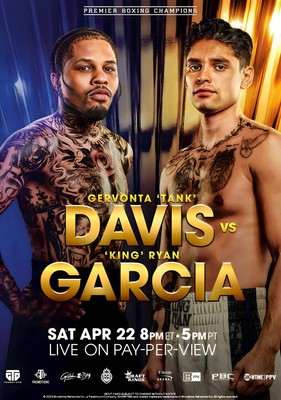 GERVONTA TANK DAVIS vs. RYAN GARCIA Fight 2023 Metal Poster