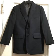 Marc New York Boys Two Buttons Navy Long Sleeves Blazer Suit Jacket Sz 7 EUC