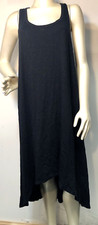 J.Crew NWT Sz M A-line Tank Dress crew Hi Low Black Cotton AX047