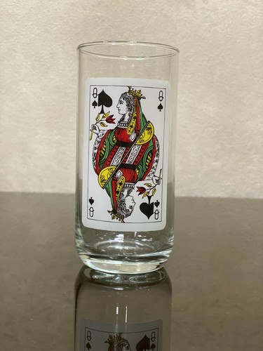 6 Vintage Playing Card Glass Highball Tumblers Retro Bar Ware Game Night Poker - Picture 10 of 12
