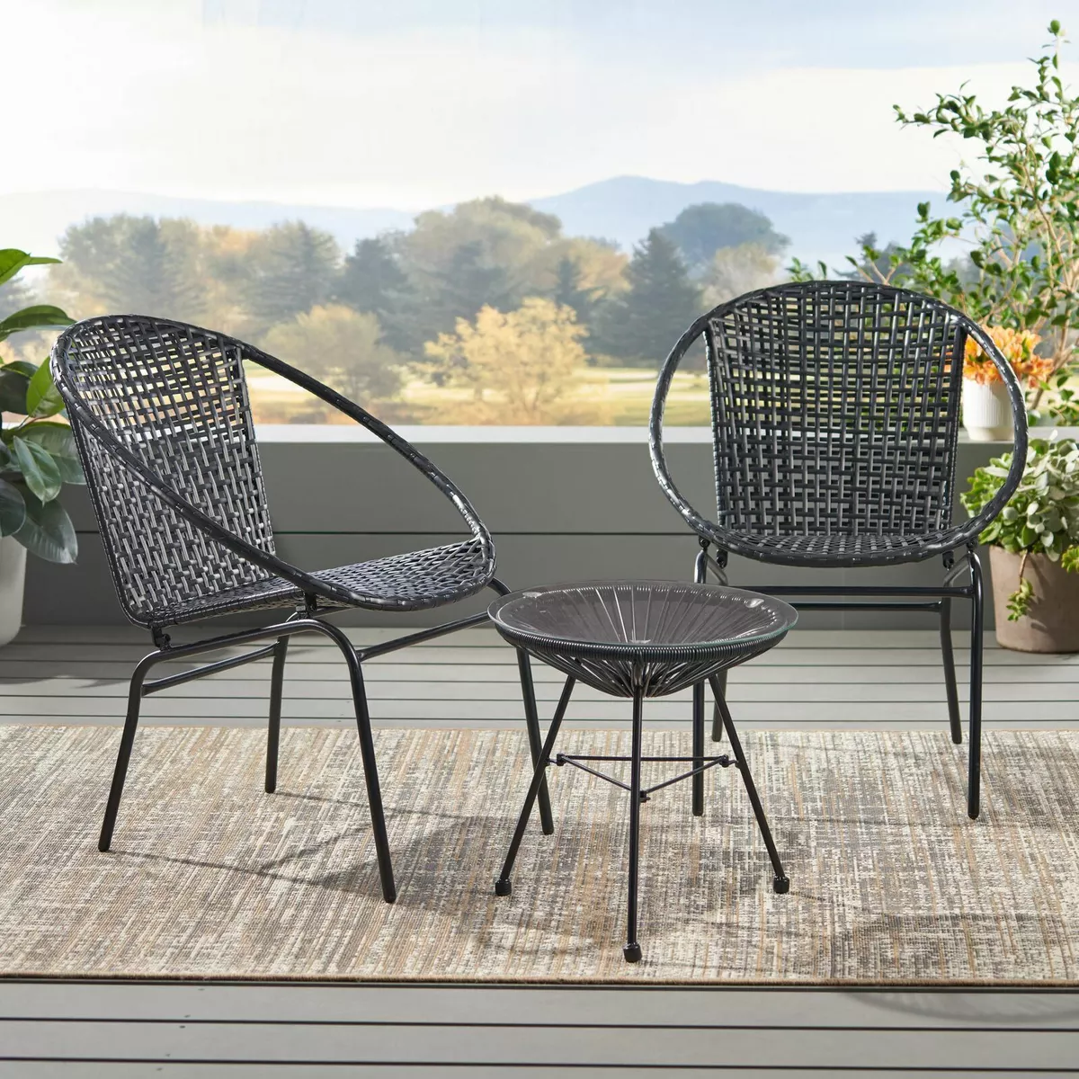 2 seater wicker table and chairs hot sale
