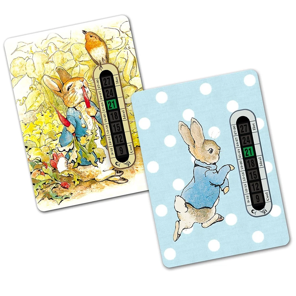 BABY SAFE IDEAS Twin Pack - Peter Rabbit Nursery and Room Thermometer for Baby/Child (2 designs)