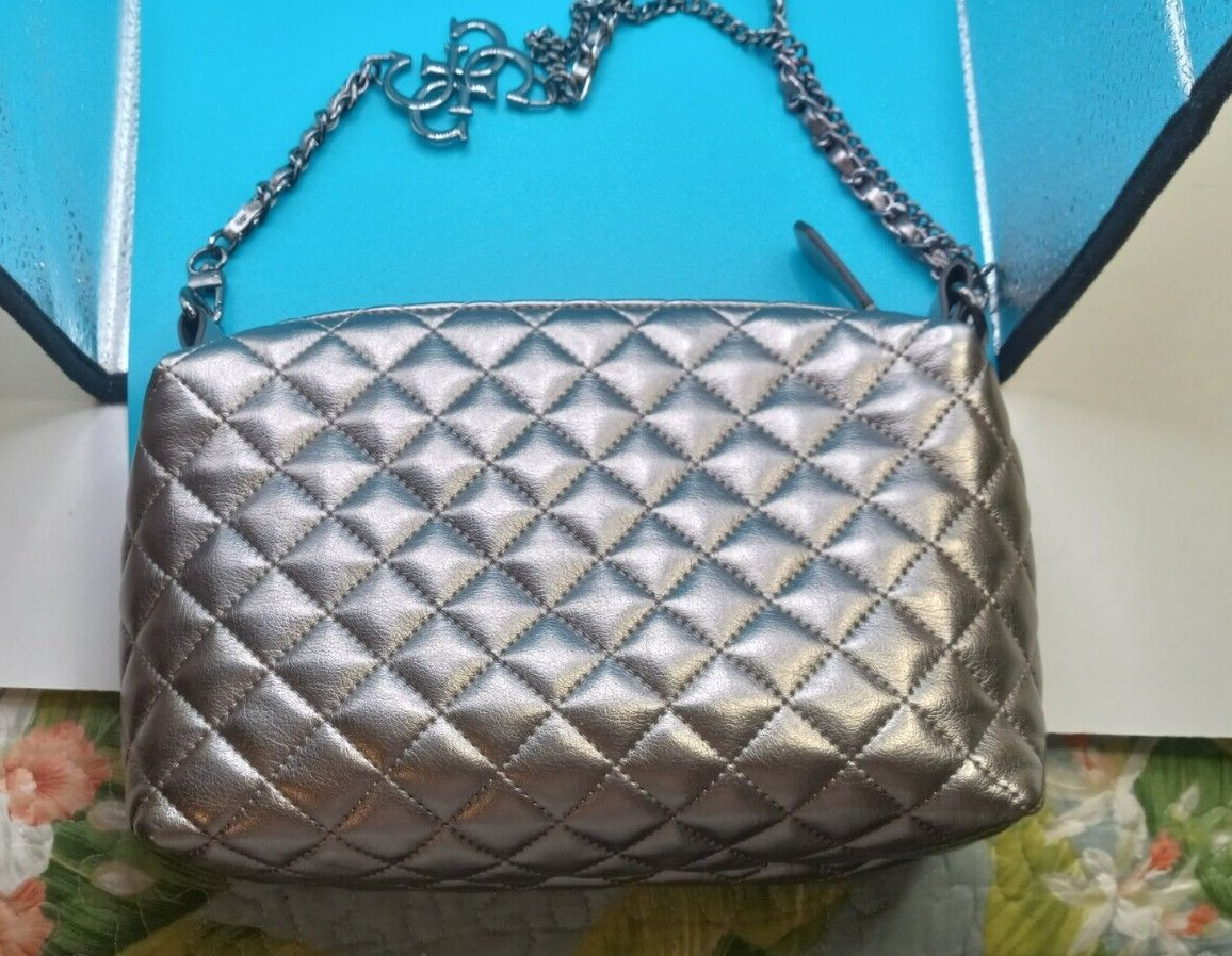 Guess EST 1981 Metallic Silver Handbag | eBay
