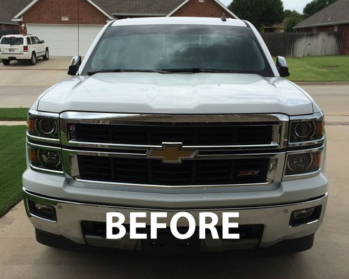 2014-2015 Chevy Silverado Z71 chrome grille grill insert overlay trim Z71 only - Picture 3 of 6