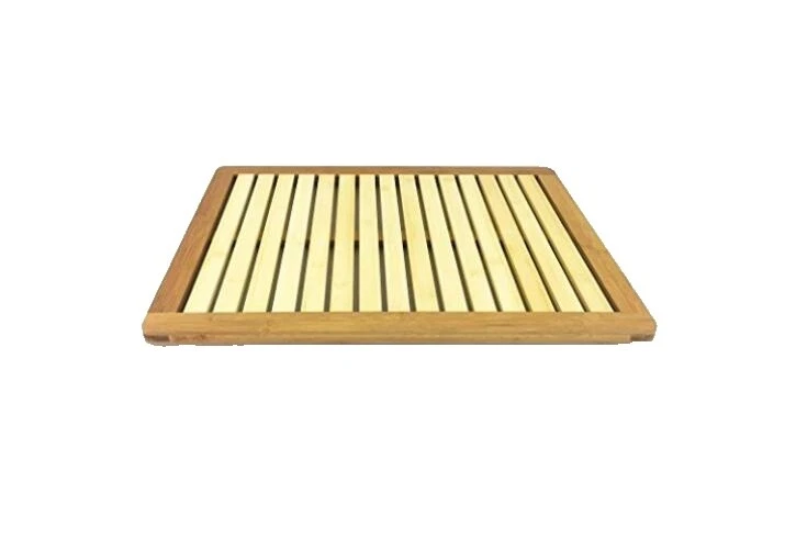 Alfombrillas De Baño De Baño Cuadrado de Bambú Cubre