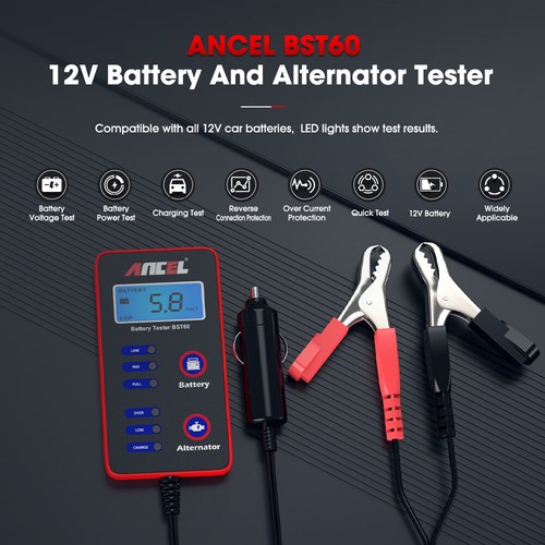 ANCEL Automotive 12V Battery Tester Alternator Charging Charge Voltage Analyzer - Picture 8 of 16