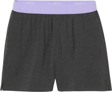 Jamby's Unisex Adults Elastic Waist Pajama Shorts, Grey/Lavender, Medium