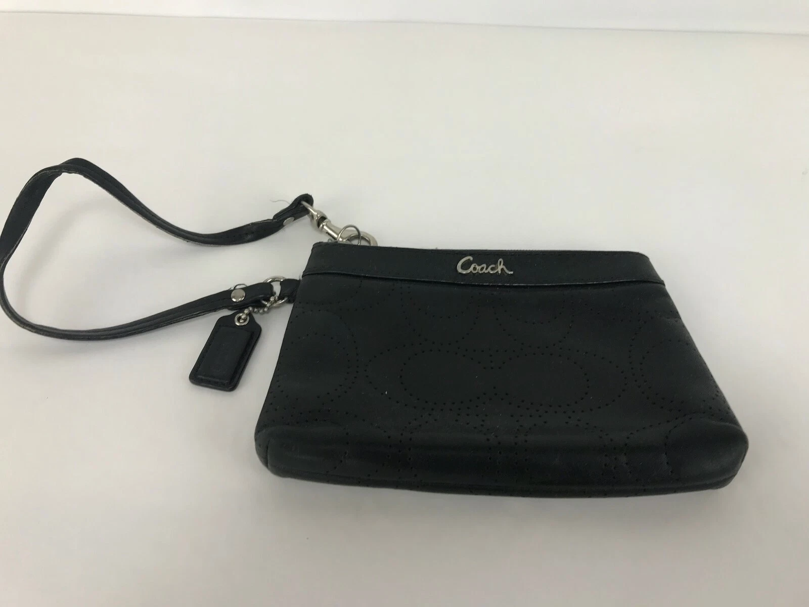 Bracciale Coach Pelle nera 7" x 4" 