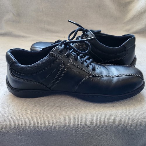 Rockport Bike Sneakers Men’s 9.5M Black Leather Walkability M78822 - Picture 8 of 14