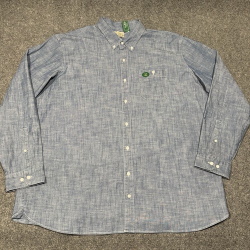 NWT LL Bean Shirt Mens XXL Tall Chambray Long Sleeve Blue Button Down Denim 2XLT