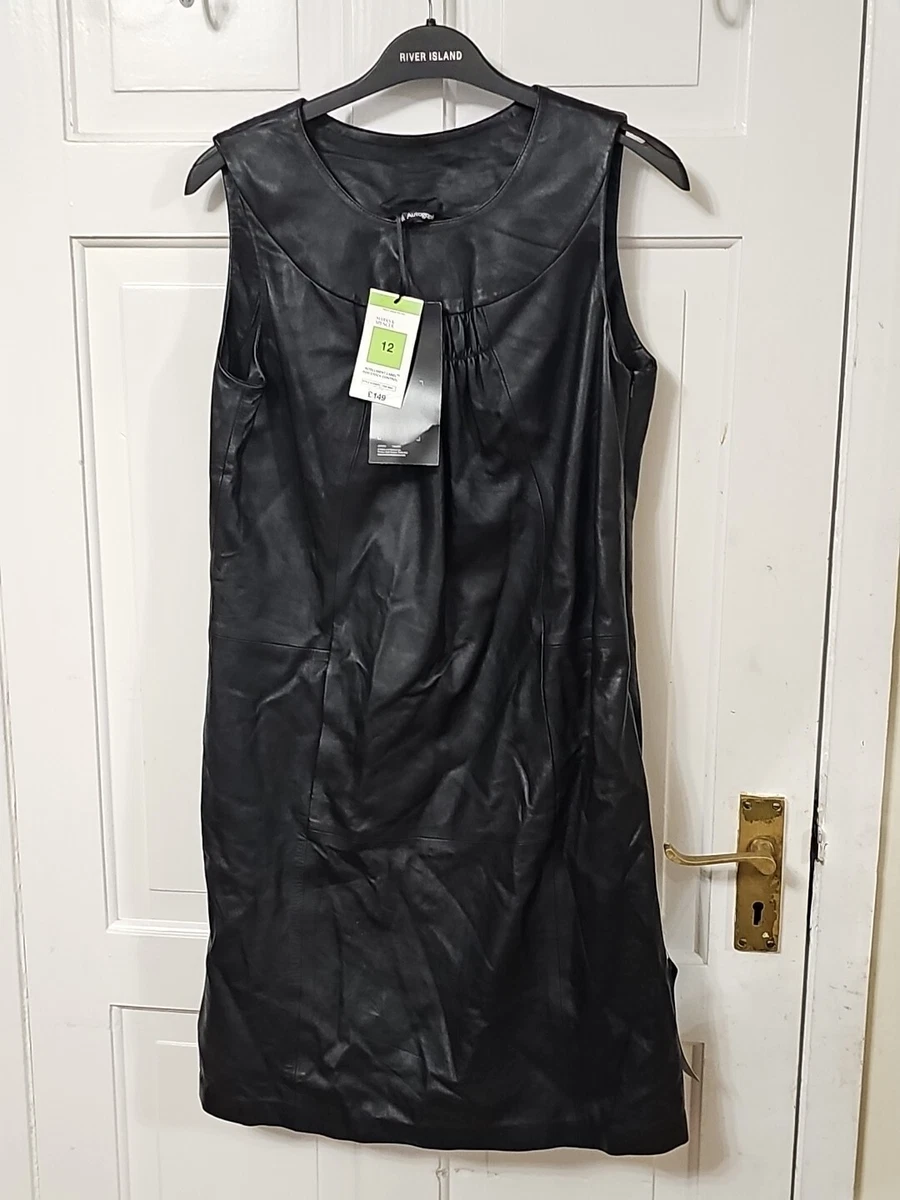 chinese dress ladies Juliette Leather Sleeveless Long Dress - Noir Perforated Leather Maxi Dress