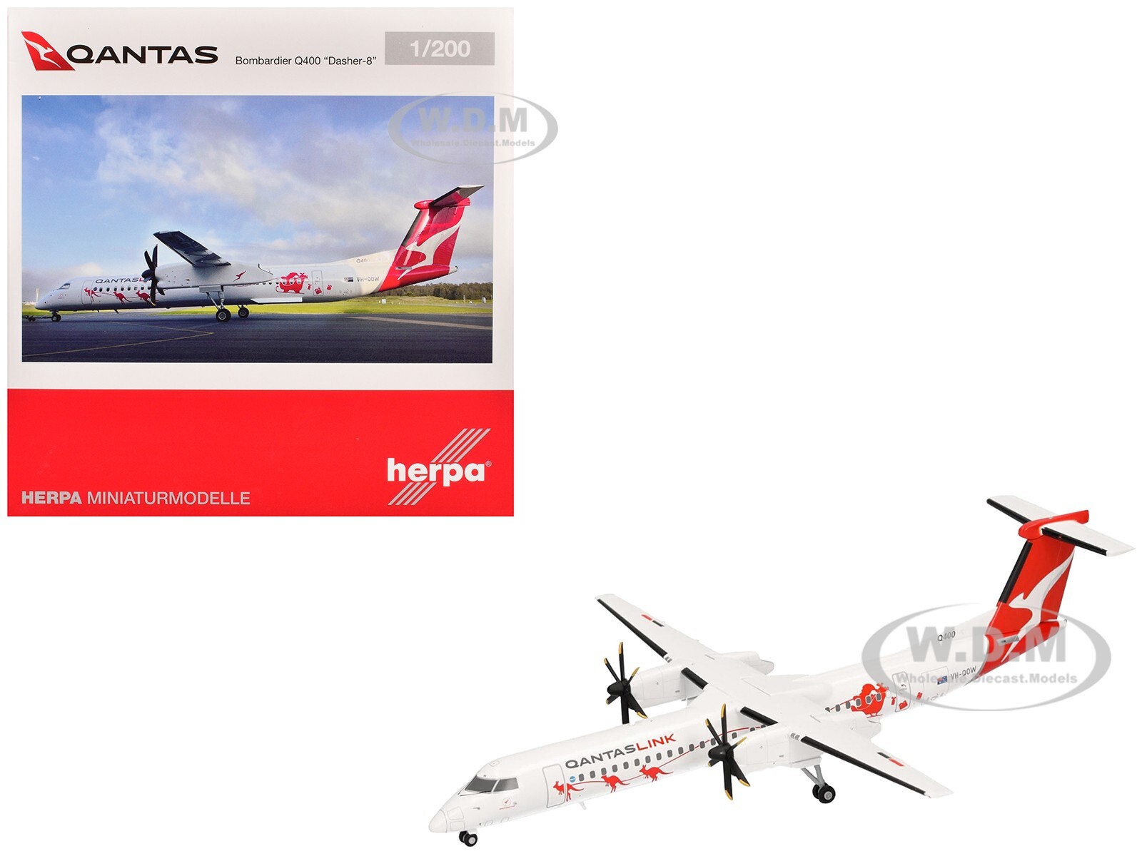САМОЛЕТ BOMBARDIER Q400 QANTASLINK - DASHER-8 1200 ИЗГОТОВЛЕННЫЙ НА ЗАКАЗ КОМПАНИЕЙ HERPA HE573337 24190₽