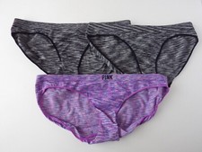 3 Victoria's Secret VINTAGE 2015 PINK Yoga Bikini Panties Lot MEDIUM