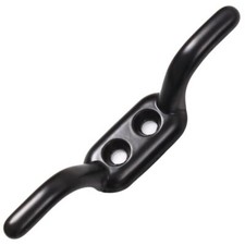 WASHING LINE CLEAT HOOK PULLEY LINE HOOK ROPE HOOK TIEBACK 110MM BLACK QTY 1